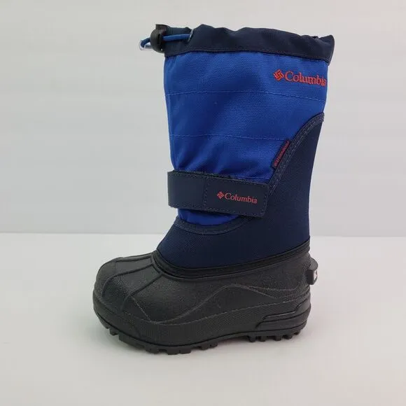 Columbia Powderbug Plus II Toddler Boys Size 8 Blue Black Waterproof Snow Boots