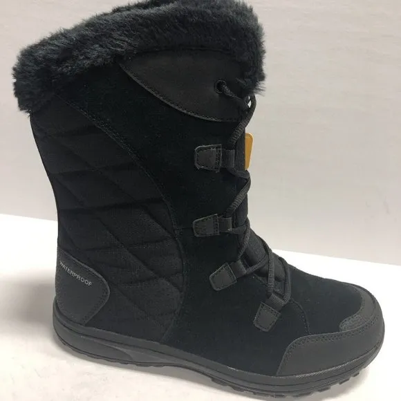Columbia Women’s Ice Maiden II, Black Winter Boots, Size 10.5M