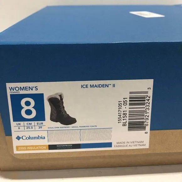 Columbia Women’s Ice Maiden II, Gray Winter Boots, Size 8M