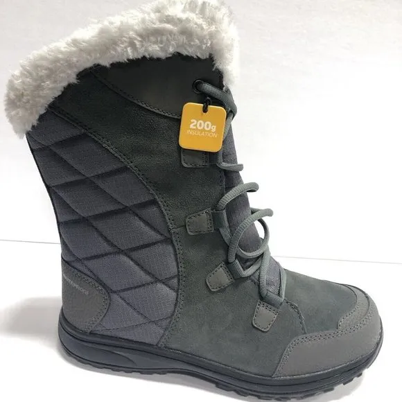 Columbia Women’s Ice Maiden II, Gray Winter Boots, Size 8M