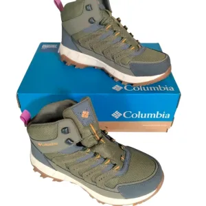 Columbia Women's Strat Mid Green Hiking Boots Size 8 Outdoor Waterproof Trail
