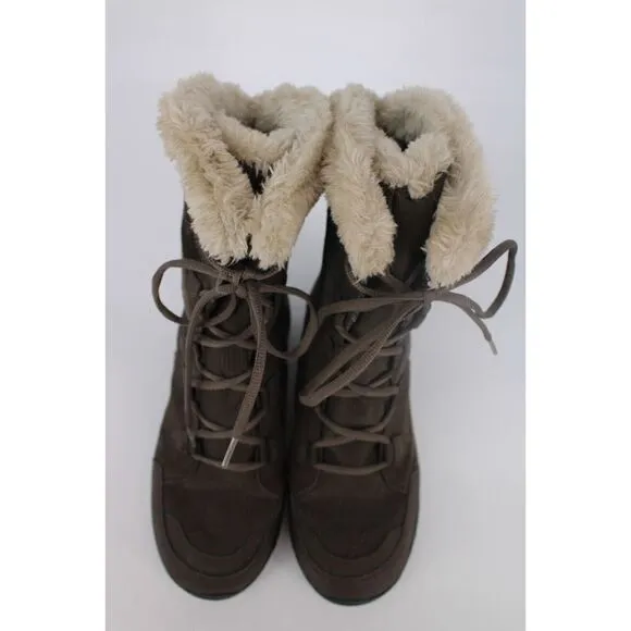 Columbia Women's Ice Maiden II XL5328-233 Snow Boots Size 10 Dark Brown Faux Fur
