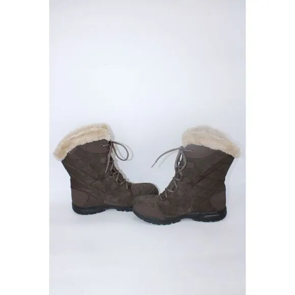 Columbia Women's Ice Maiden II XL5328-233 Snow Boots Size 10 Dark Brown Faux Fur
