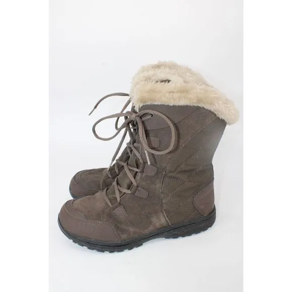 Columbia Women's Ice Maiden II XL5328-233 Snow Boots Size 10 Dark Brown Faux Fur