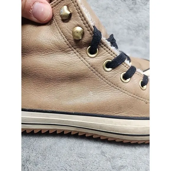Converse All Star Sherpa Lined Leather Hiker Shoe 162479C Sz Men's 9 Women's 11‎
