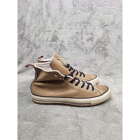 Converse All Star Sherpa Lined Leather Hiker Shoe 162479C Sz Men's 9 Women's 11‎