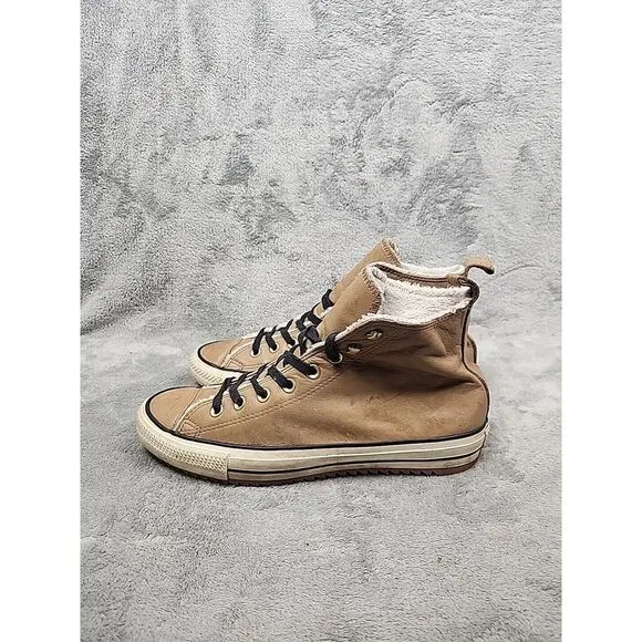 Converse All Star Sherpa Lined Leather Hiker Shoe 162479C Sz Men's 9 Women's 11‎