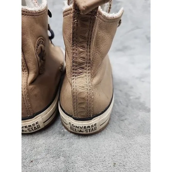 Converse All Star Sherpa Lined Leather Hiker Shoe 162479C Sz Men's 9 Women's 11‎