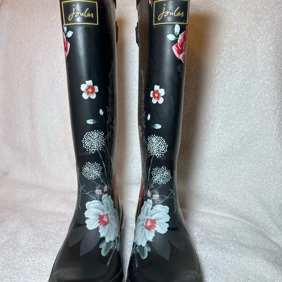 COPY - Joules Black Winter Rain Boots with Glossy Finish