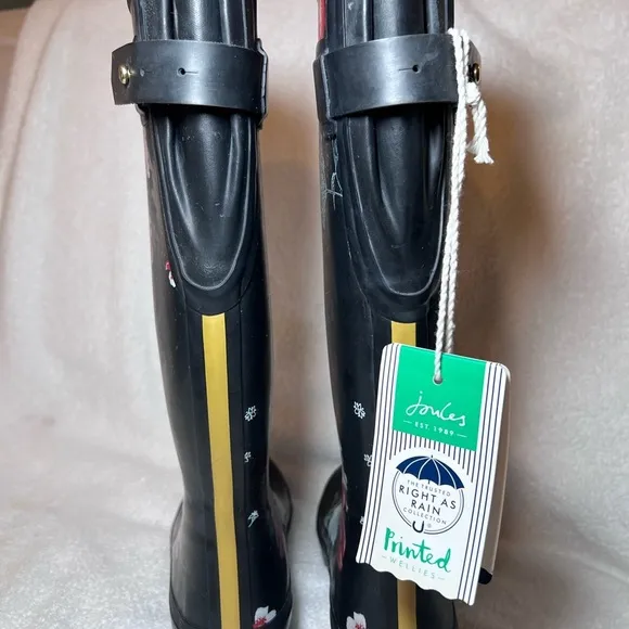 COPY - Joules Black Winter Rain Boots with Glossy Finish