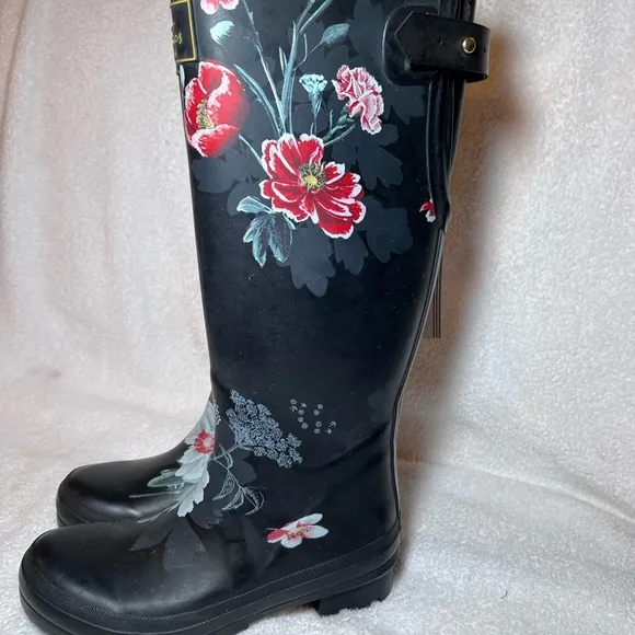COPY - Joules Black Winter Rain Boots with Glossy Finish