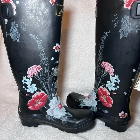 COPY - Joules Black Winter Rain Boots with Glossy Finish