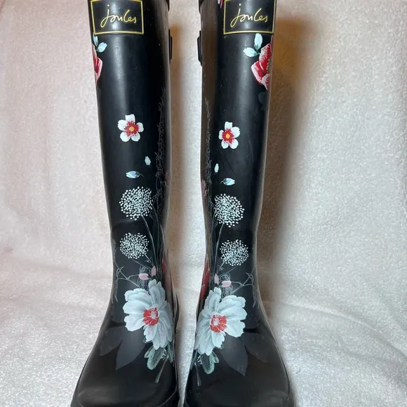 COPY - Joules Black Winter Rain Boots with Glossy Finish