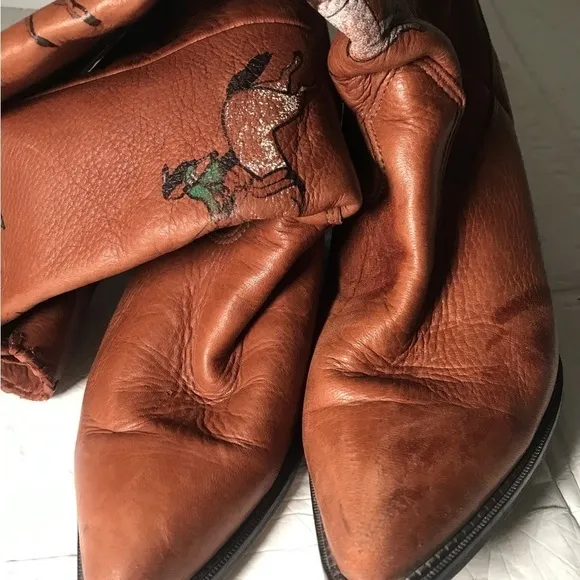 COPY - Zodiac hand painted leather cowboy Frontier boots size 7 1/2