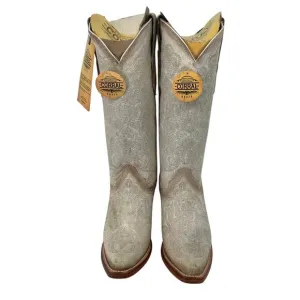 Corral Womens 6.5M White Leather Embroidered Luminescent Western Boots T4-4