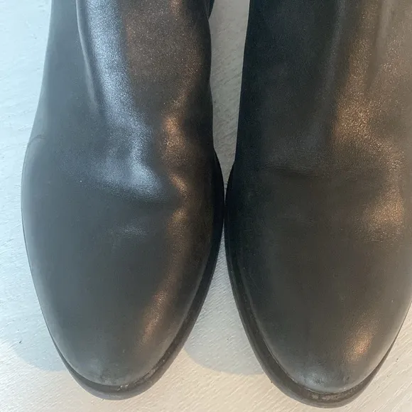 Corso Como Anthropologie Black Leather Buckle Riding Boots Low Heel size…