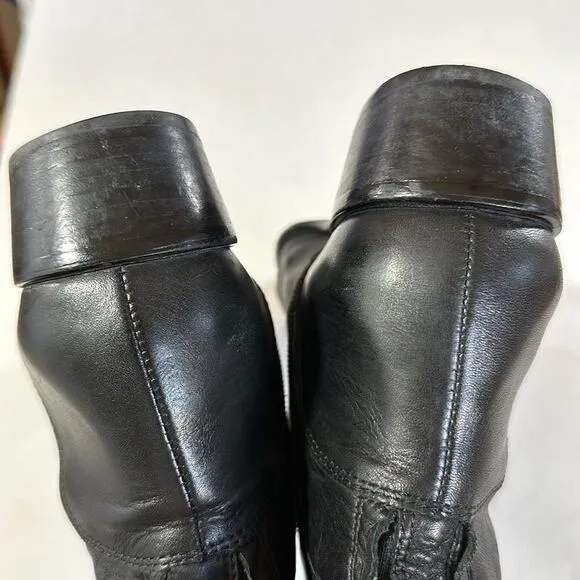 CORSO COMO Women's Leather Riding Boots Black/Brown Size 7.5