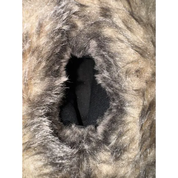 Cougar Winter Boots Women 7M Taupe Suede Faux Fur Fold-Over Buckle Heel Franca