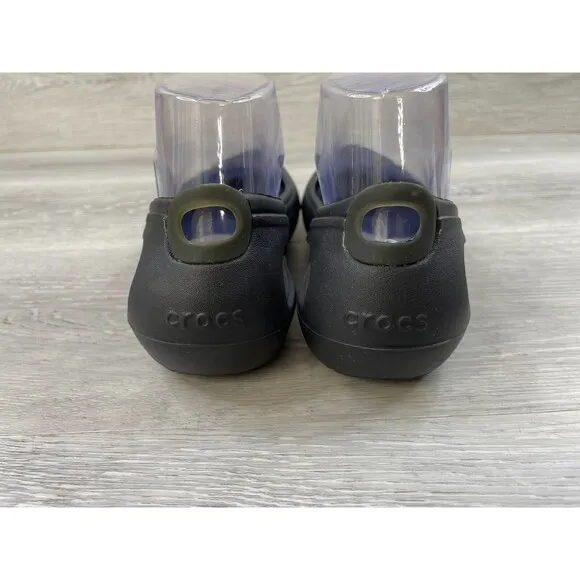 Crocs Kadee 11215 Women's 7 Black Rubber Slip-On Waterproof Casual Ballet Flat