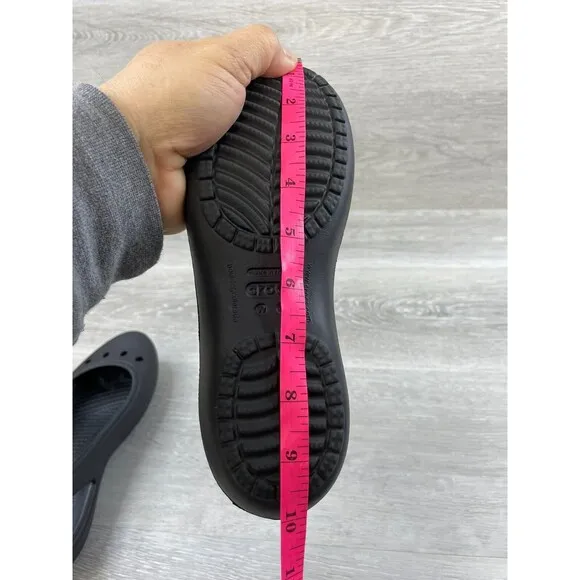 Crocs Kadee 11215 Women's 7 Black Rubber Slip-On Waterproof Casual Ballet Flat