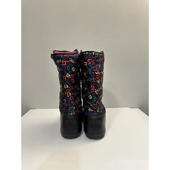 Crocs Kosmo Tall Mid-Calf Leopard Multicolored Winter Snow Boots Size 11
