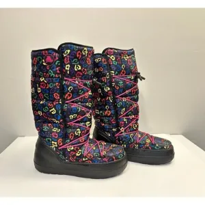 Crocs Kosmo Tall Mid-Calf Leopard Multicolored Winter Snow Boots Size 11