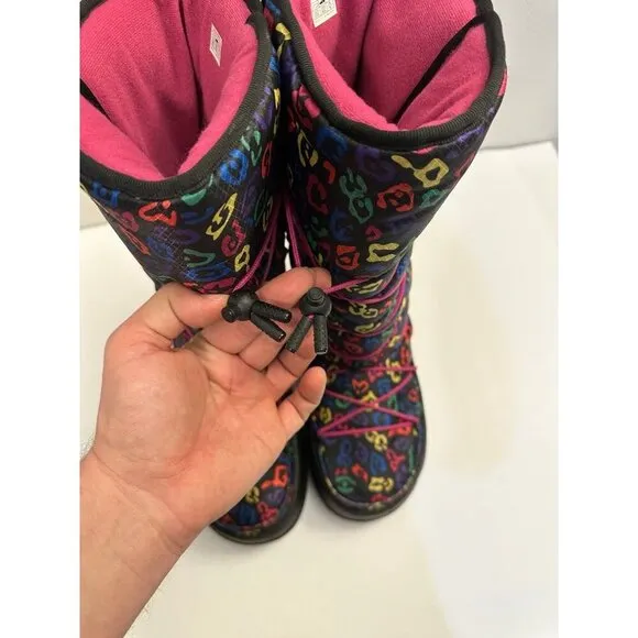 Crocs Kosmo Tall Mid-Calf Leopard Multicolored Winter Snow Boots Size 11