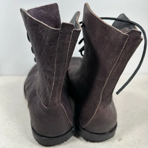 CYDWOQ Hand Made Brown Leather Boots Womens Sz 37
