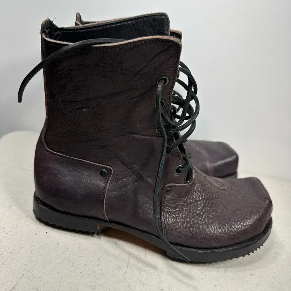 CYDWOQ Hand Made Brown Leather Boots Womens Sz 37