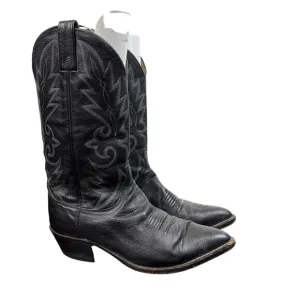 Dan Post Black Leather Western Cowboy Boots Men's 9.5D