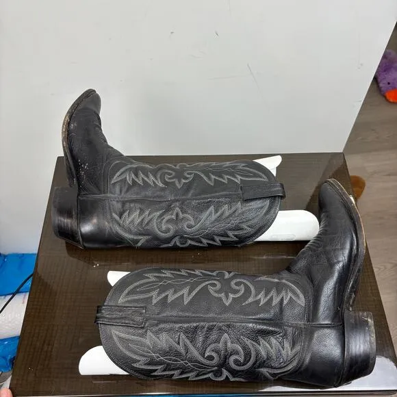 Dan Post Black Leather Western Cowboy Boots Men's 9.5D