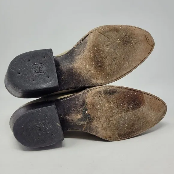 Dan Post Boots Mens 9.5D Bone Taupe Western Cowboy Rodeo Vintage