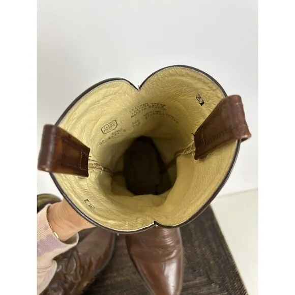 Dan Post Men's Leather Cowboy Boots 9.5 D Brown Mignon Western Corona Style