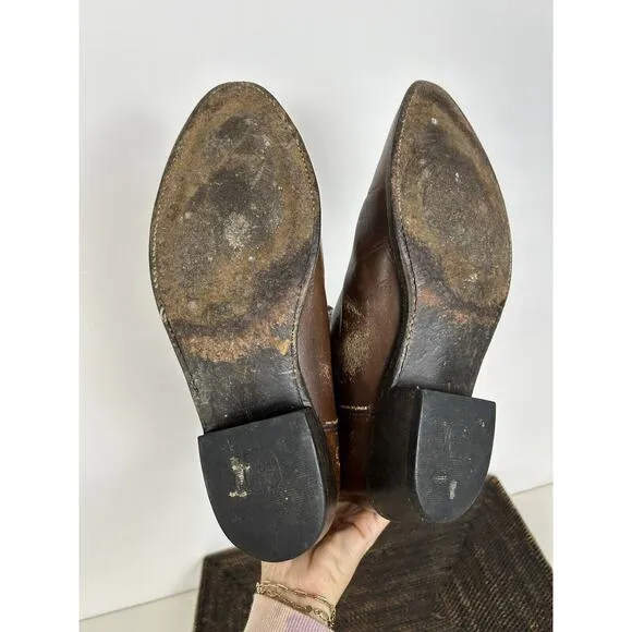 Dan Post Men's Leather Cowboy Boots 9.5 D Brown Mignon Western Corona Style