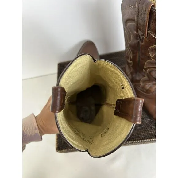 Dan Post Men's Leather Cowboy Boots 9.5 D Brown Mignon Western Corona Style