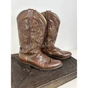 Dan Post Men's Leather Cowboy Boots 9.5 D Brown Mignon Western Corona Style