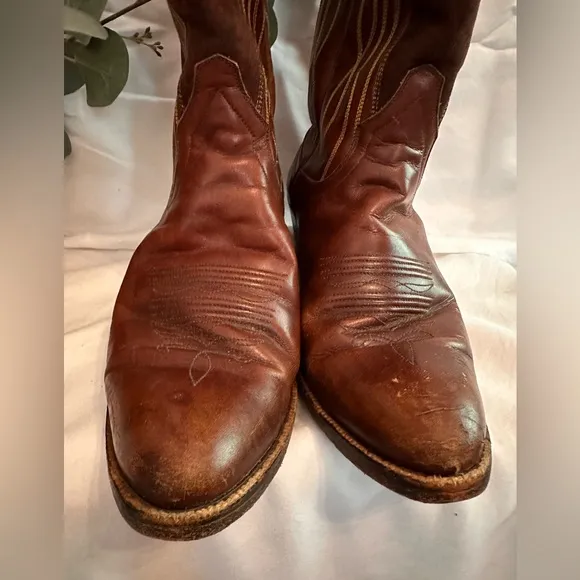 Dan Post | Women’s | western | cowboy | 6 | white stitch brown | leather | boots