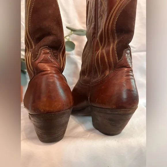Dan Post | Women’s | western | cowboy | 6 | white stitch brown | leather | boots