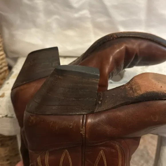 Dan Post | Women’s | western | cowboy | 6 | white stitch brown | leather | boots