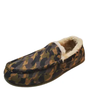 Deer Stags Mens  Shoes Spun Faux Fur Cozy Moccasin Slippers Brown Camo 9M