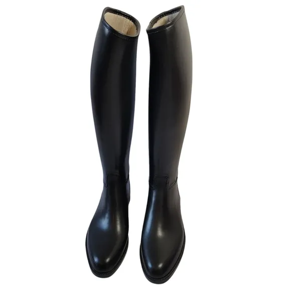 Derby Women's Lined Black Rubber Riding Boots Sz 39M Equestrian Western Horses