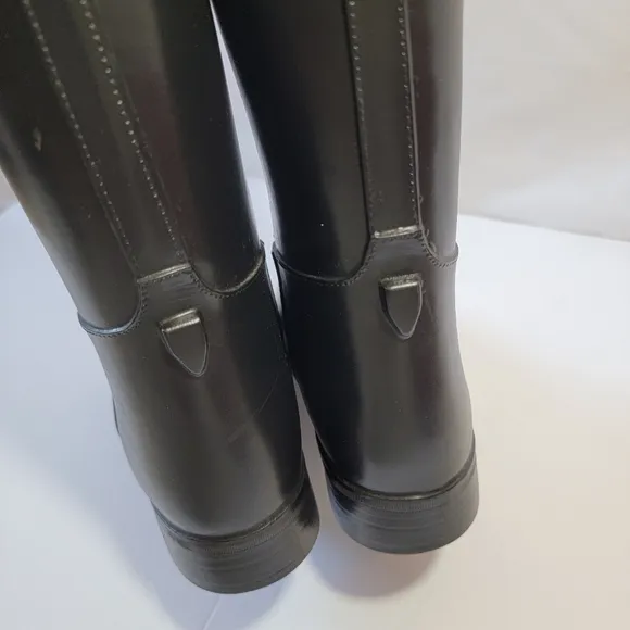 Derby Women's Lined Black Rubber Riding Boots Sz 39M Equestrian Western Horses