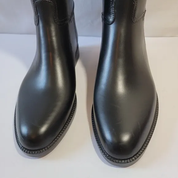 Derby Women's Lined Black Rubber Riding Boots Sz 39M Equestrian Western Horses