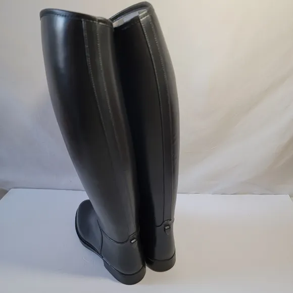 Derby Women's Lined Black Rubber Riding Boots Sz 39M Equestrian Western Horses