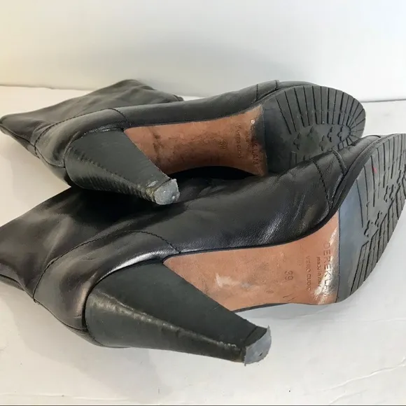 DEREK LAM leather steampunk black BOOTS  39 9 8.5 90s