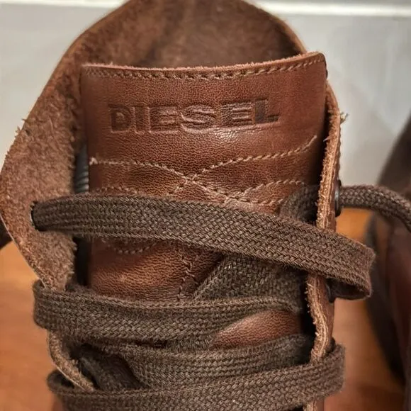 Diesel Vintage Brown Leather Men's Boots size 10