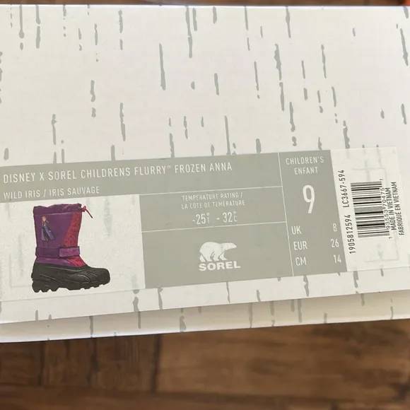 Disney x Sorel Flurry Frozen Anna Snow Boots Size 9
