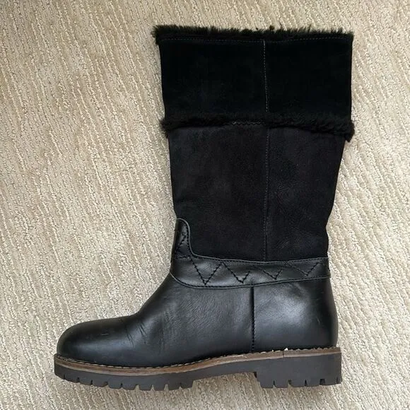 Dival Women’s Leather &amp; Suede Winter Boots, Size 39