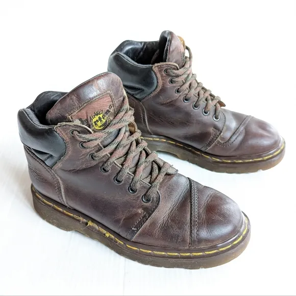 DOC MARTENS 8072 Vintage MIE brown leather high top chunky hiking boots