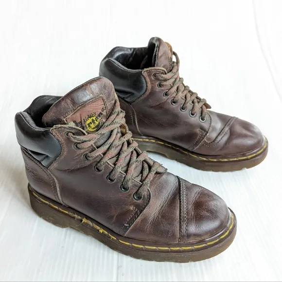 DOC MARTENS 8072 Vintage MIE brown leather high top chunky hiking boots